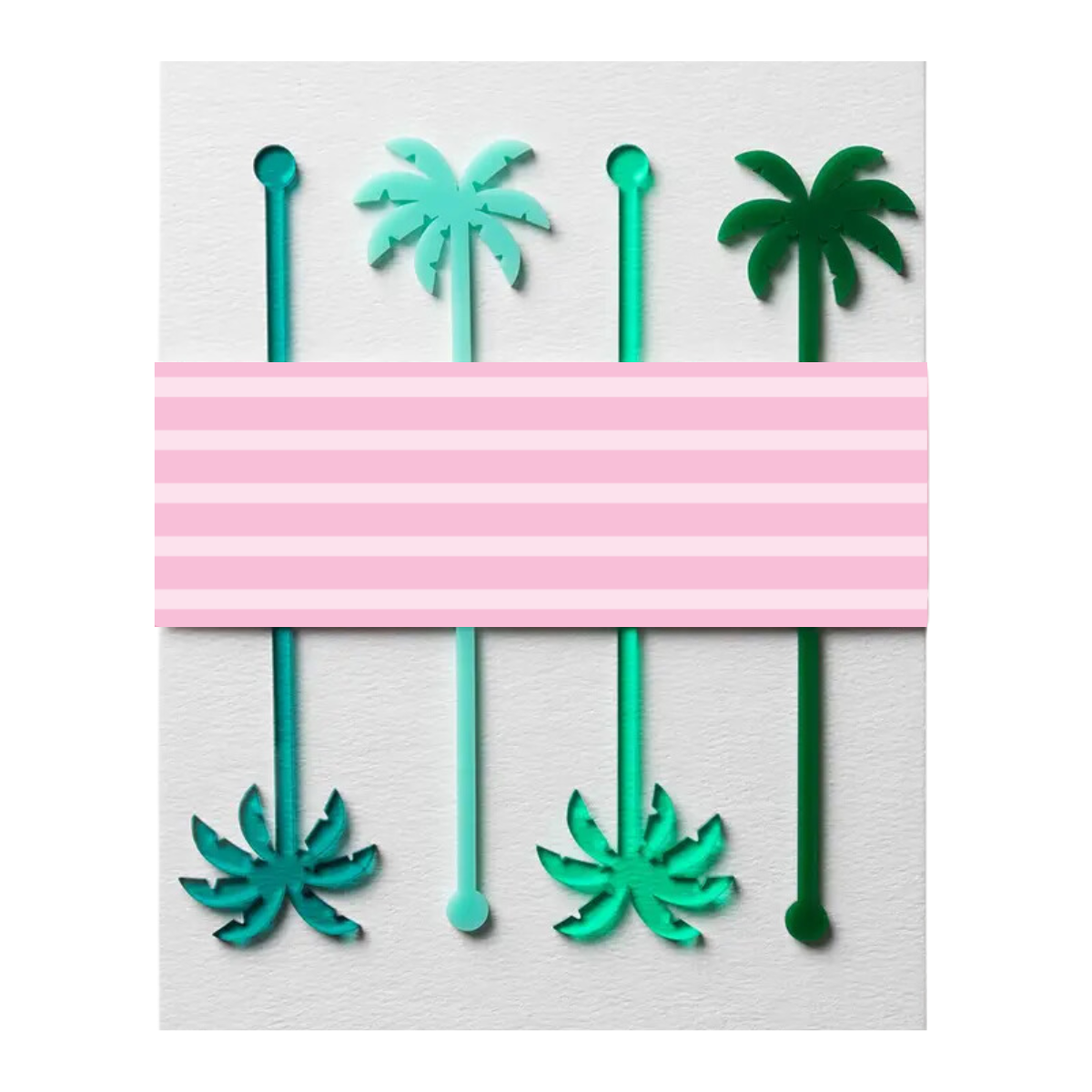 Palm Tree Acrylic Drink Stirrers, Set of 4
