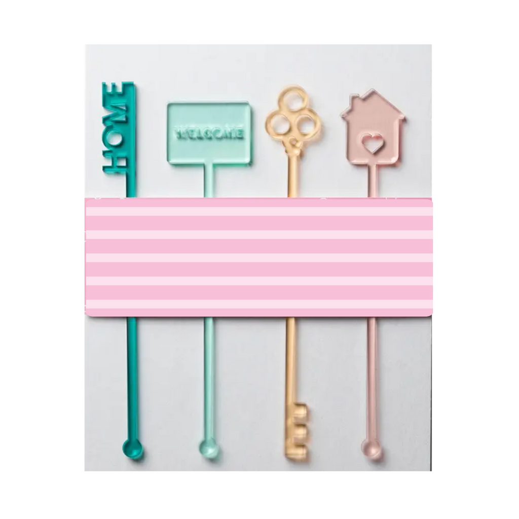 Real Estate Agent New Home Acrylic Drink Stirrers, Set of 4