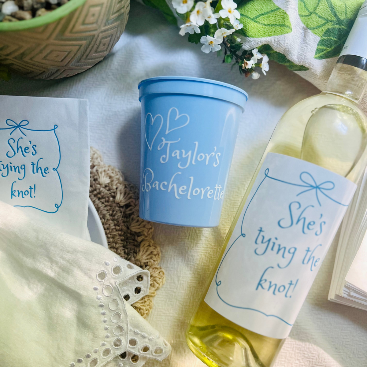 She's Tying The Knot Customizable Bridal Shower & Bachelorette Stadium Cups