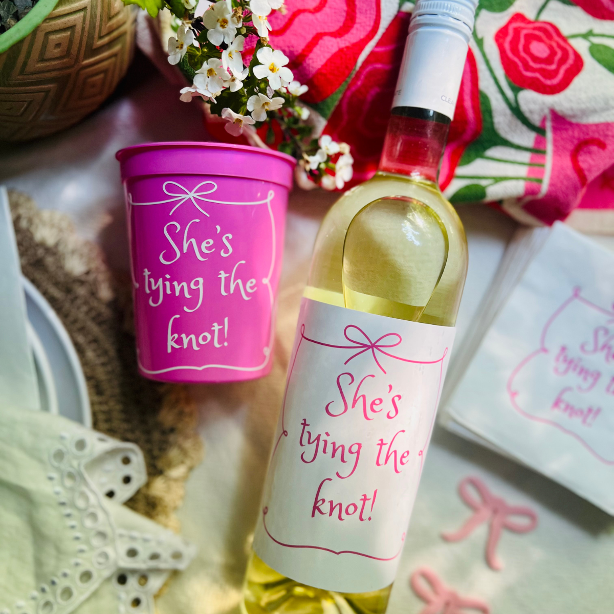She's Tying The Knot Customizable Bridal Shower & Bachelorette Stadium Cups