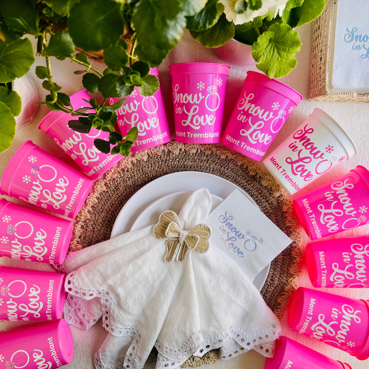 Snow In Love Customizable 16oz Stadium Cup | Snow In Love Engagement | Snow In Love Bachelorette