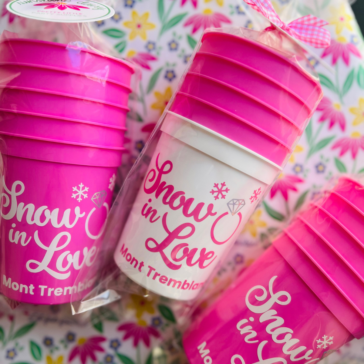 Snow In Love Customizable 16oz Stadium Cup | Snow In Love Engagement | Snow In Love Bachelorette