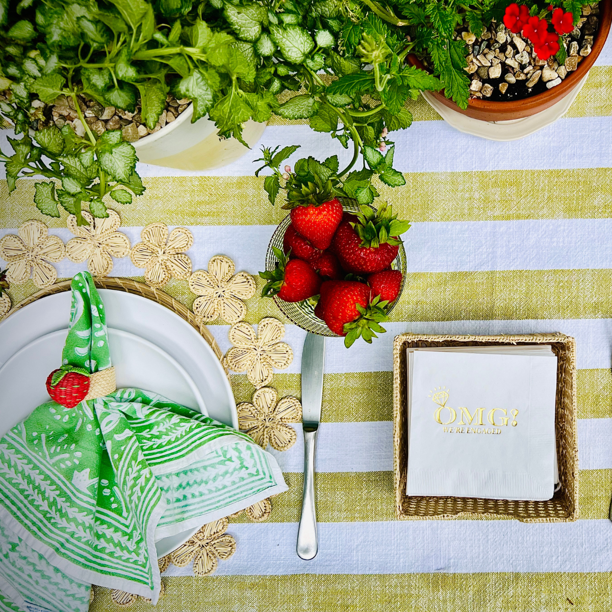 OMG! We're Engaged Cocktail Paper Beverage Napkins, Gold