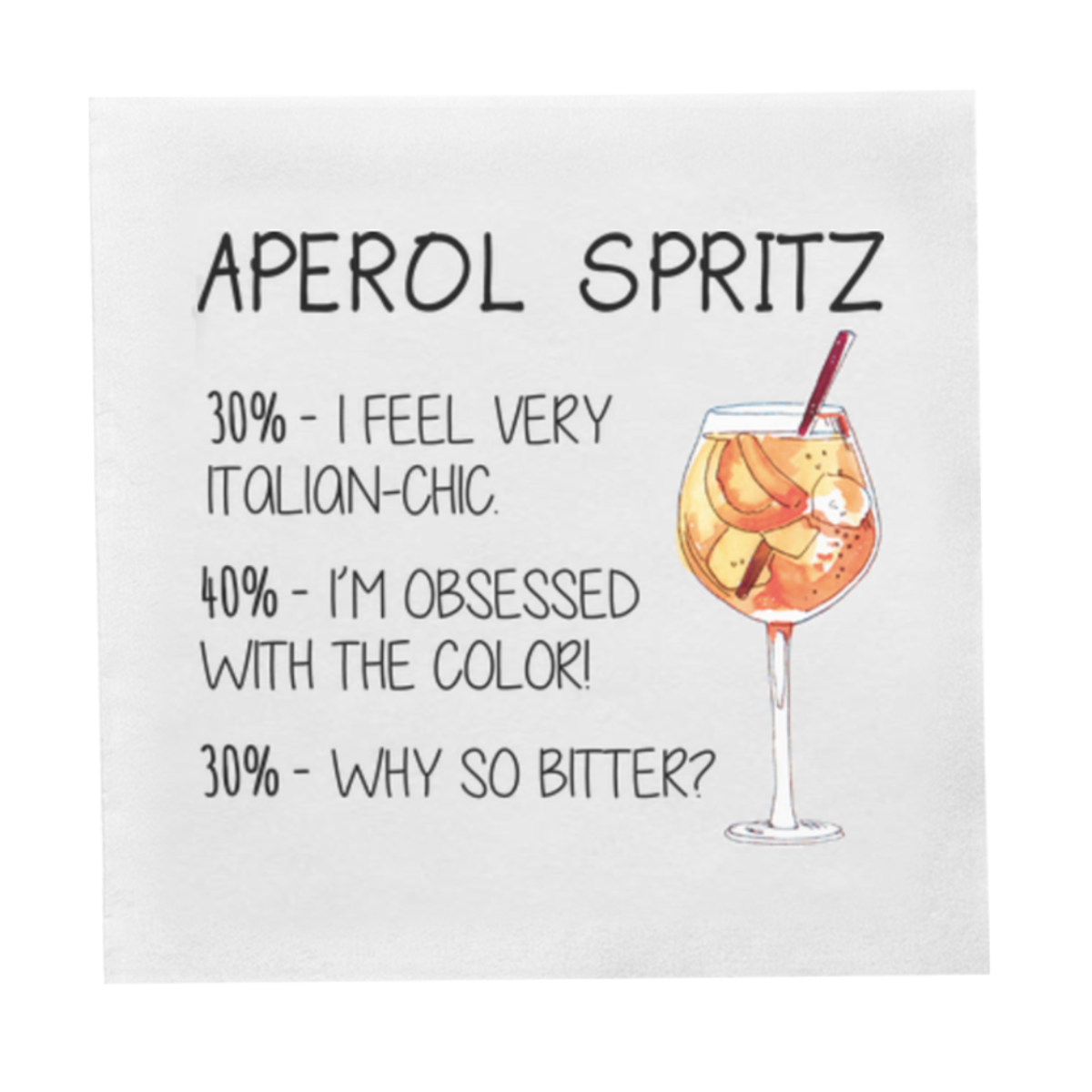 Aperol Spritz Cocktail Paper Beverage Napkins