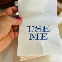 Use Me Blue Foil Paper Guest Towels, Pack of 20
