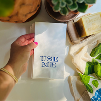 Use Me Blue Foil Paper Guest Towels, Pack of 20
