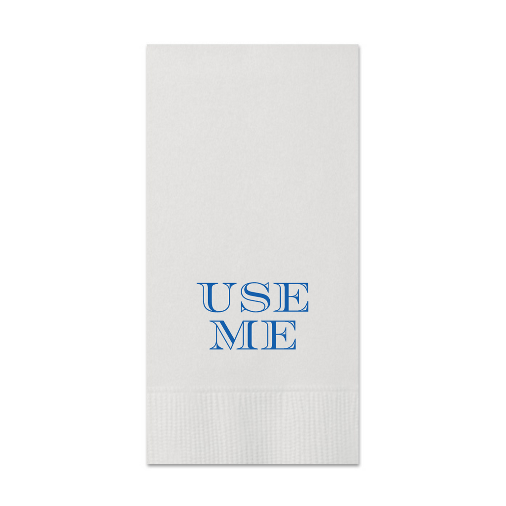 Use Me Blue Foil Paper Guest Towels, Pack of 20