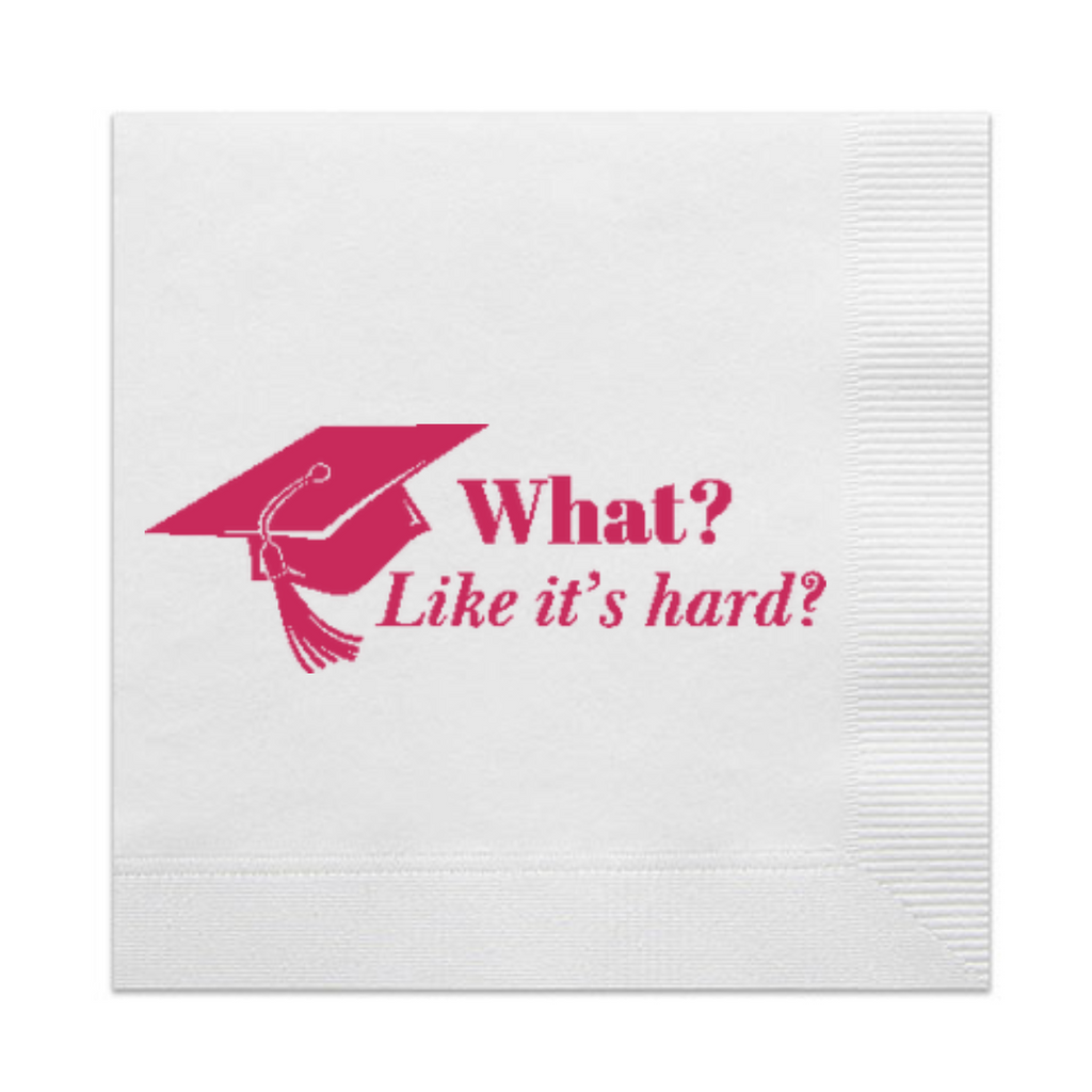 What? Like It's Hard Cocktail Paper Beverage Napkin Pack, Hot Pink