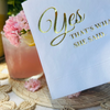 Yes That's What She Said Engagement Cocktail Paper Beverage Napkins, Gold