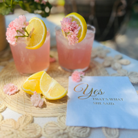 Yes That's What She Said Engagement Cocktail Paper Beverage Napkins, Gold