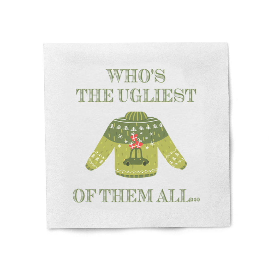 Who's The Ugliest Cocktail Paper Beverage Napkins