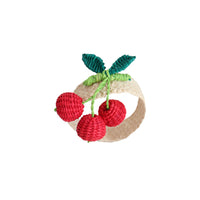 Handwoven Cherry Napkin Ring | Tying The Knot Cherry Theme