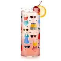 Vintage-Inspired Swimsuits Drinking Glasses, 16-ounce, Set of 4