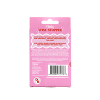 Pink packaging of a wine stopper with text and branding on a white background