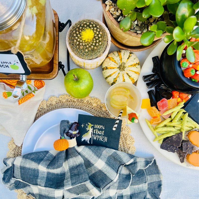 100% That Witch Halloween Cocktail Paper Beverage Napkins, Silver Font