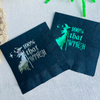 100% That Witch Halloween Cocktail Paper Beverage Napkins, Green Foil