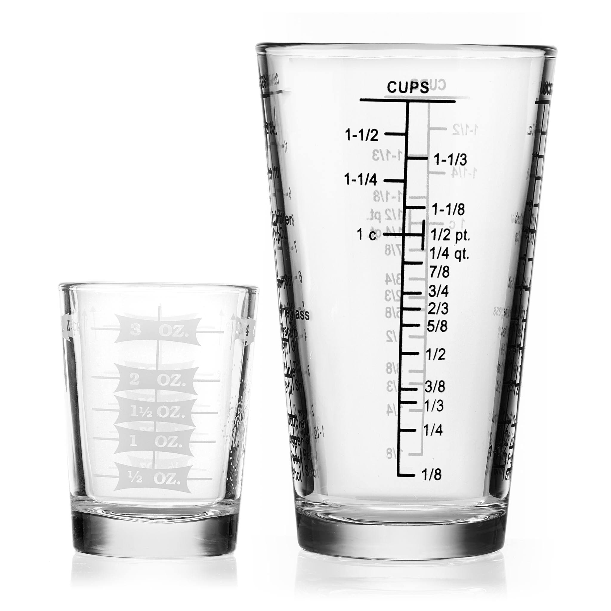 Mixologist Essentials 2-Piece Measuring Glass Set For Cocktail Enthusiasts