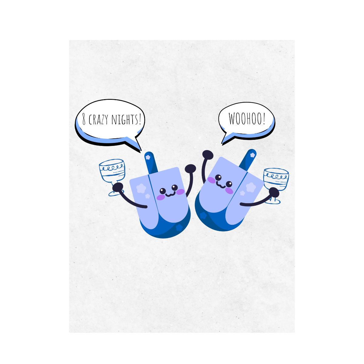 "8 Crazy Nights - Woohoo!" Funny Hanukkah Wine Label | Dreidel Design, Fun Jewish Holiday Gift