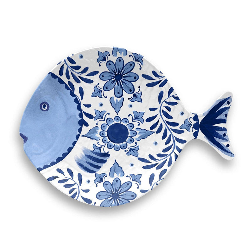 Deep Sea Blue Fish Plate, 11.7" x 8.7"  Melamine