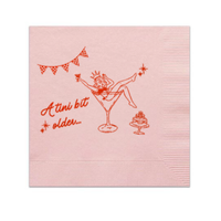 A Tini Bit Older Martini Girl Cocktail Napkin, Pink