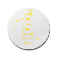 Personalized "A Little Honey Is On The Way" Bee Baby Shower Stickers For Party Favors & Gift Bags | Custom Name | Multiple Sizes Available