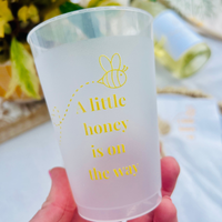 A Little Honey Is On The Way 12oz Frost Flex Cups | Winnie the Pooh Baby Shower Party Cups
