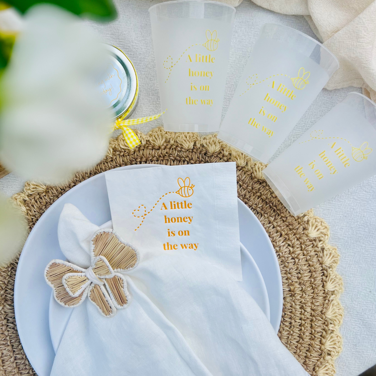 A Little Honey Is On The Way Cocktail Paper Beverage Napkins