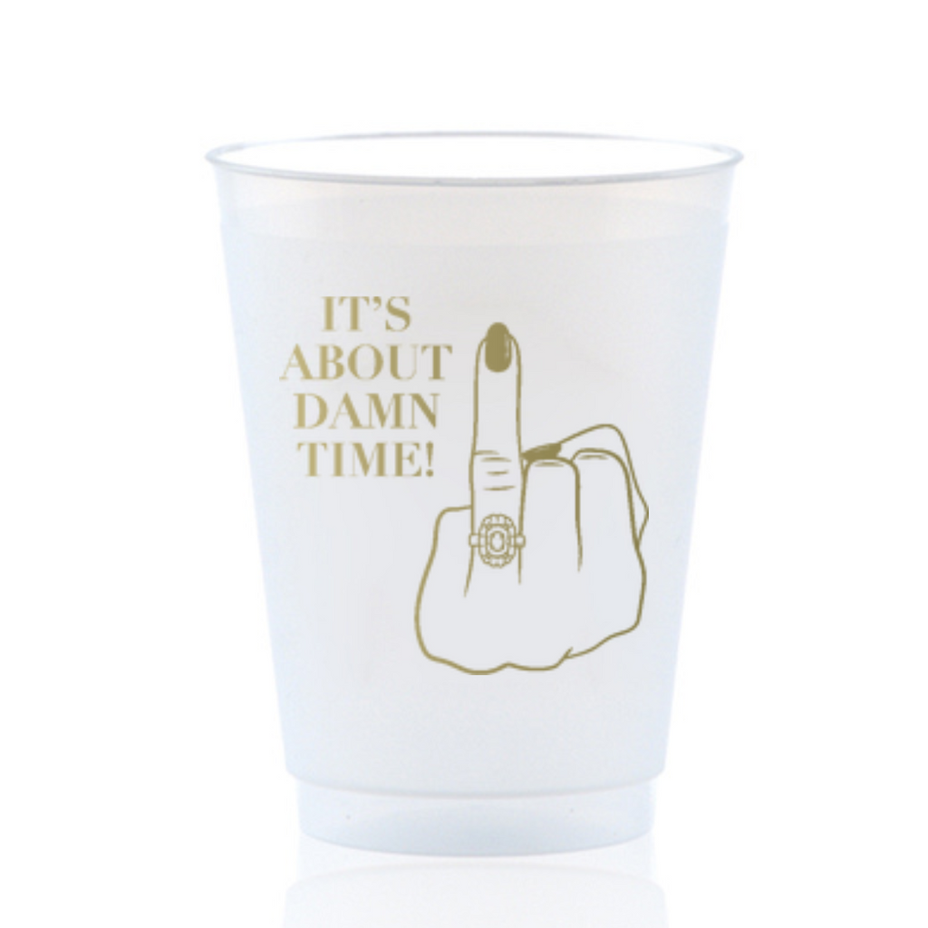 It's About Damn Time Engagement Frost Flex Drinking Cups, 16oz