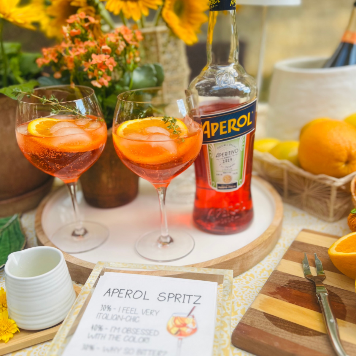 Aperol Spritz Cocktail Paper Beverage Napkins | Feeling Spritzy | Aperol Spritz Napkins