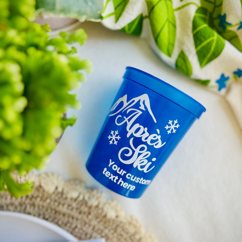 Après Ski Mountain Customizable Stadium Cups | Mountain Weekend | Ski Trip Party Favors