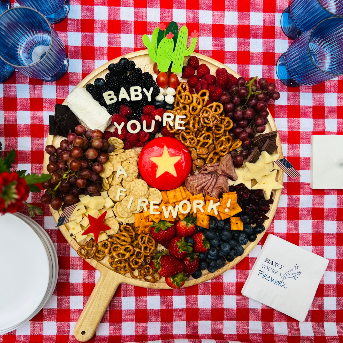 Baby You're A Firework 4th Of July Cocktail Paper Beverage Napkins