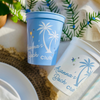 Beach Bach Club Customizable Stadium Cups - Beach Bachelorette Party Cups & Tropical Bach Weekend Favors