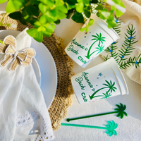 Beach Bach Club Customizable Stadium Cups - Beach Bachelorette Party Cups & Tropical Bach Weekend Favors