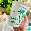Beach Bach Club Customizable Stadium Cups - Beach Bachelorette Party Cups & Tropical Bach Weekend Favors