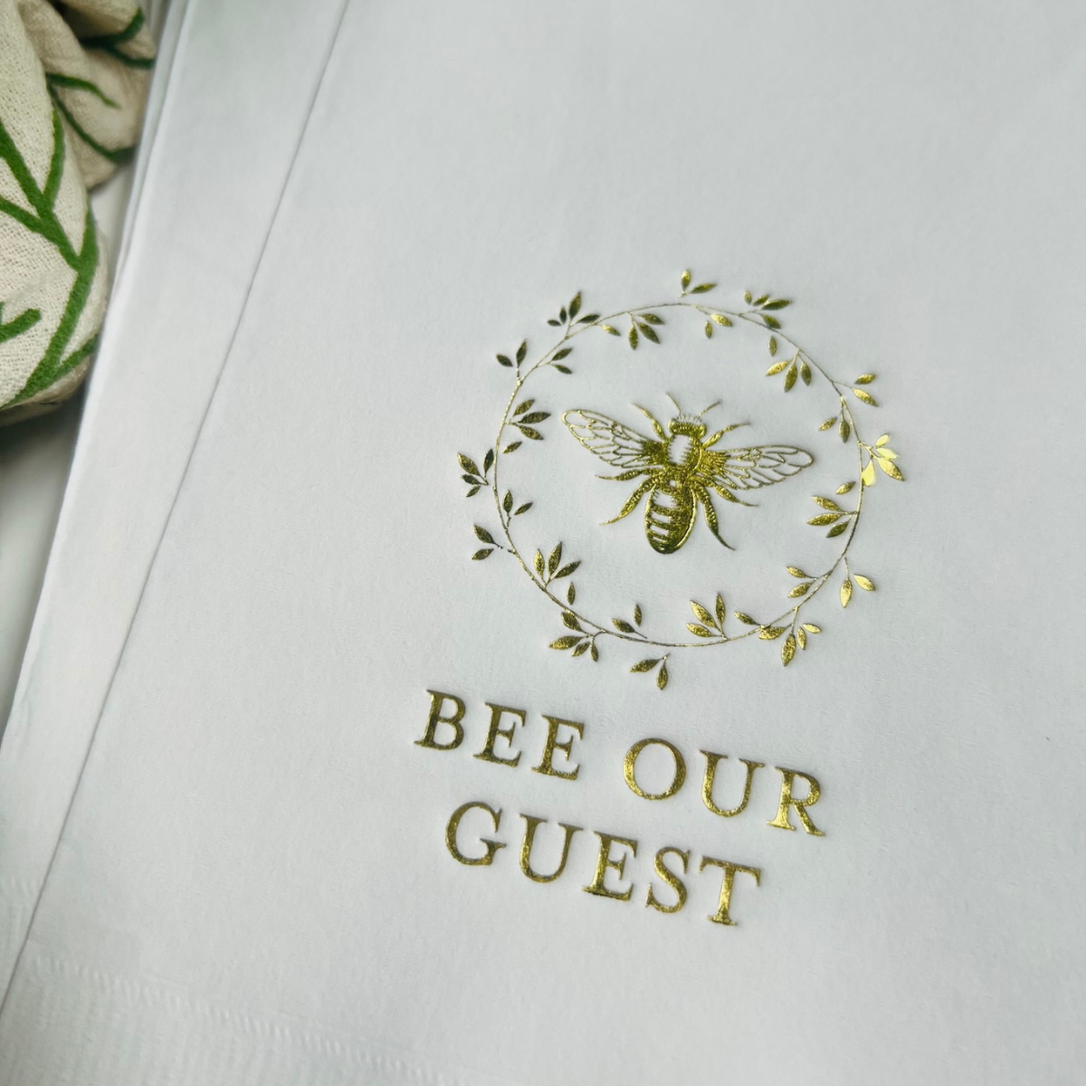 "Bee Our Guest" Paper Guest Towels, Pack of 30 | Bee Guestroom Décor