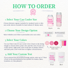 Instructions on how to order a 'best mom ever' can cooler with design options and color choices.