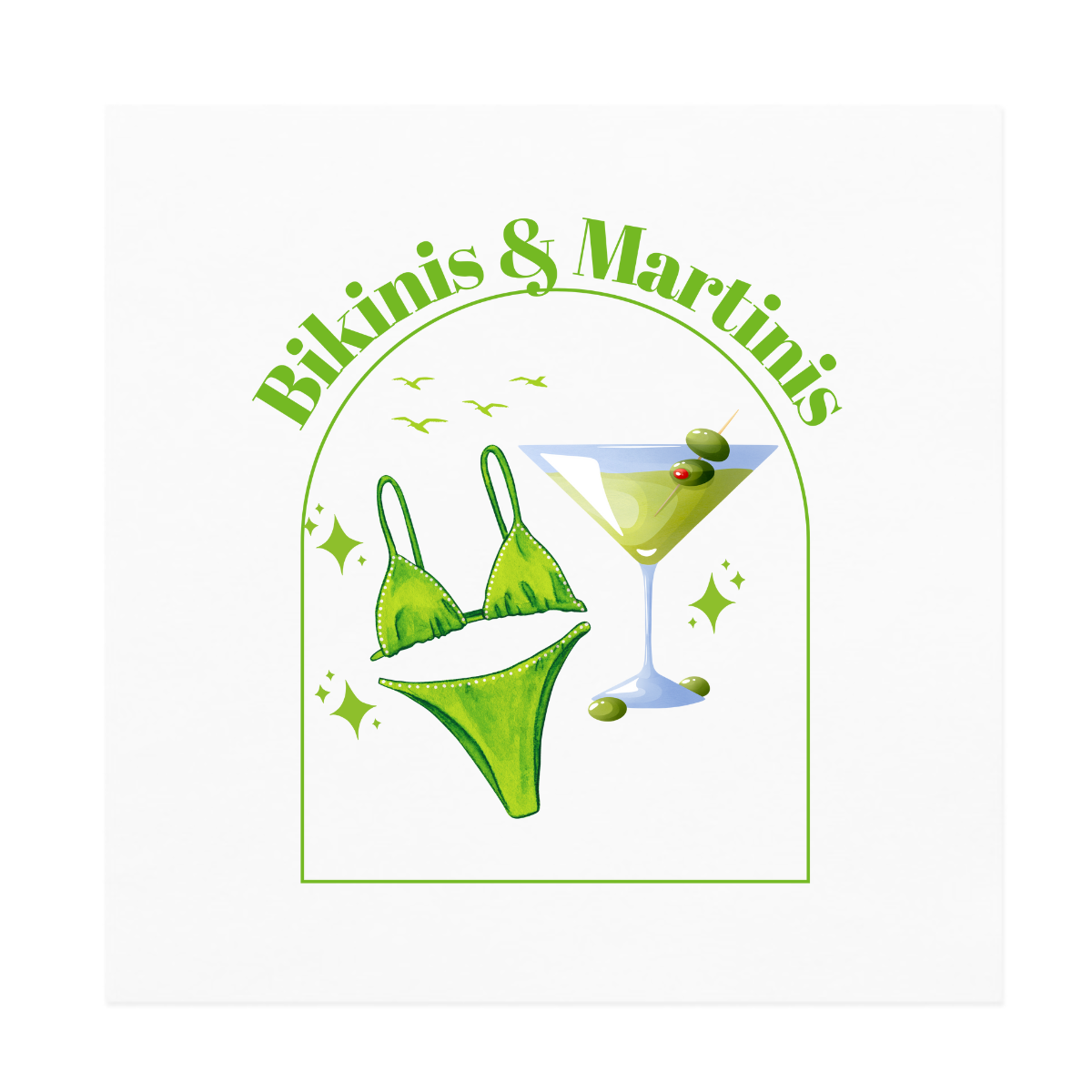 Bikinis & Martinis Cocktail Paper Beverage Napkins