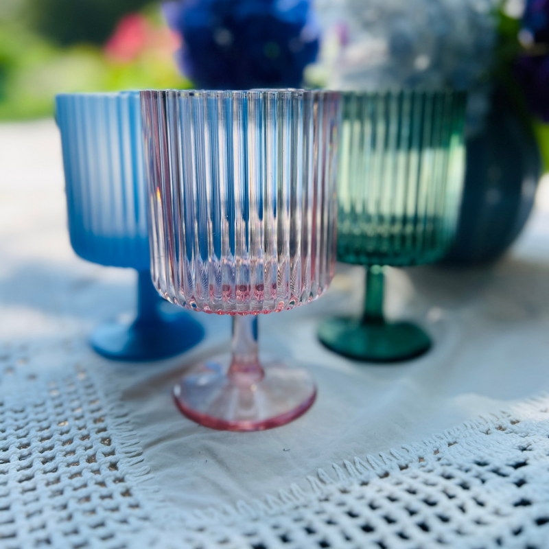 Mesa Stacking Wine Goblet, Cobalt Blue