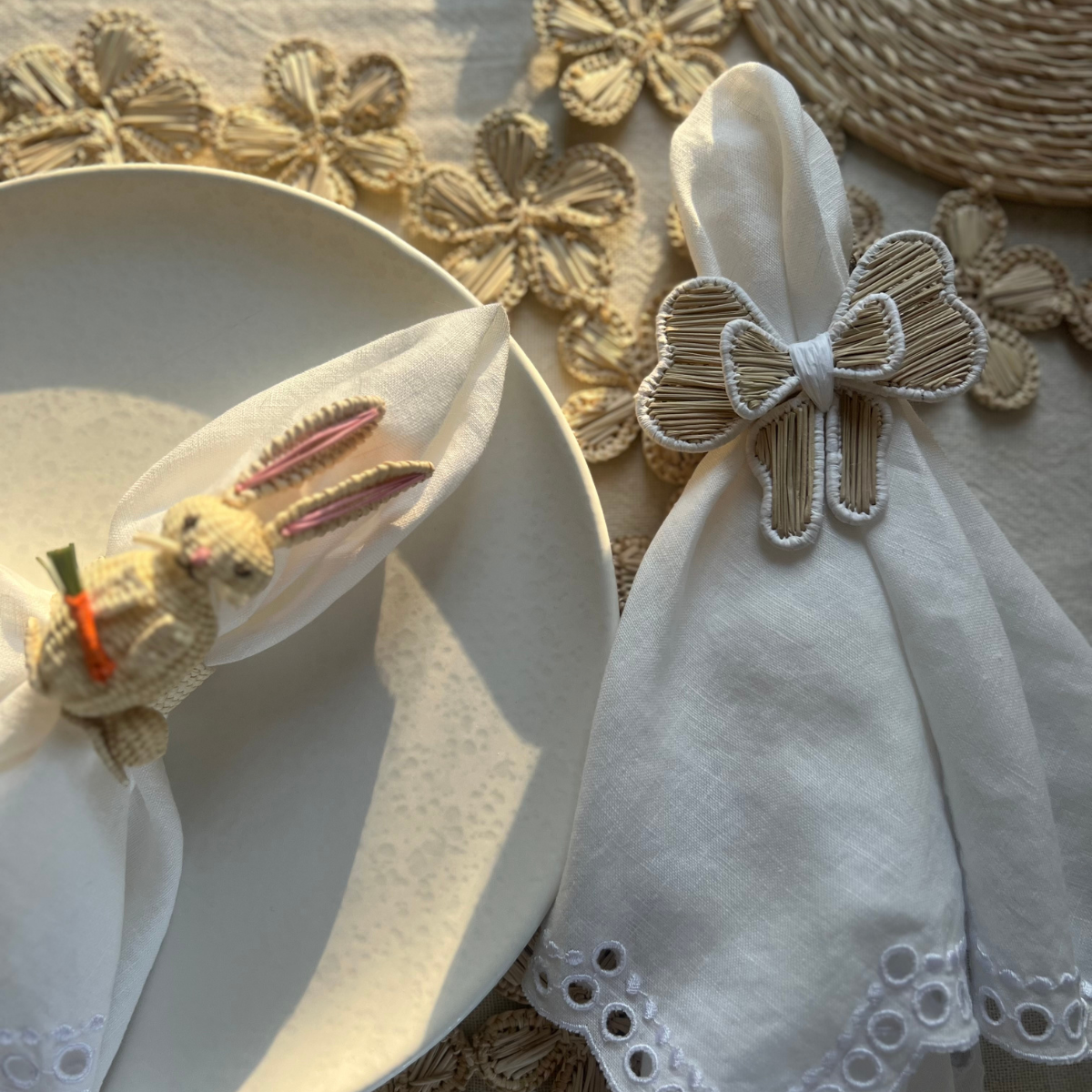 Handwoven Bunny Napkin Ring