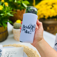 Bride Or Die Can Cooler, Regular & Slim Fit | Halloween Bachelorette