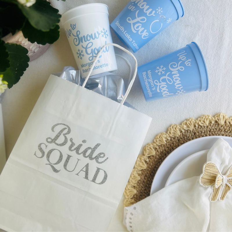 Bride And Bride Squad Bachelorette Paper Gift Bags | Bachelorette Party Favors