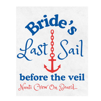 Bride's Last Sail Before The Veil Customizable Large Wine Label | Last Sail Before The Veil Bachelorette