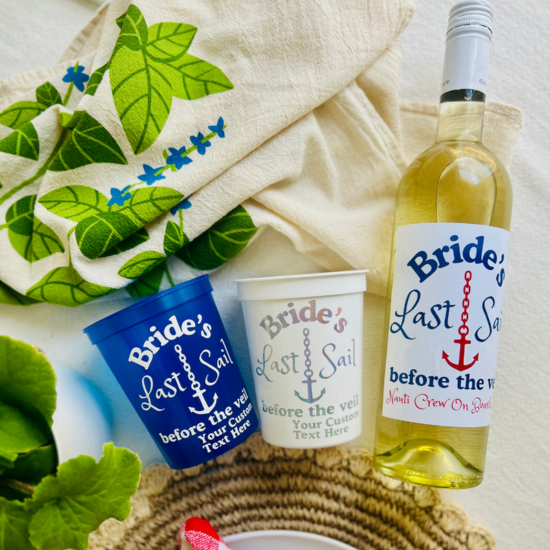 Bride's Last Sail Before The Veil Customizable Stadium Cups | Last Sail Bachelorette Theme