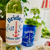 Bride's Last Sail Before The Veil Customizable Large Wine Label | Last Sail Before The Veil Bachelorette