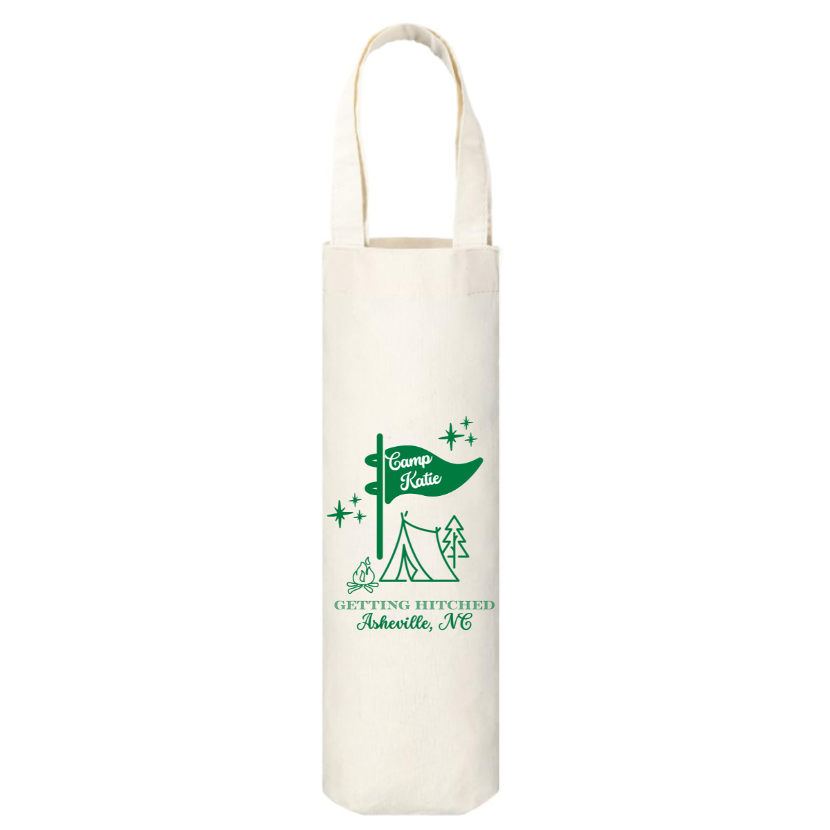 Camp Bachelorette Customizable Canvas Wine Bag | Last Trail Before The Veil Bachelorette