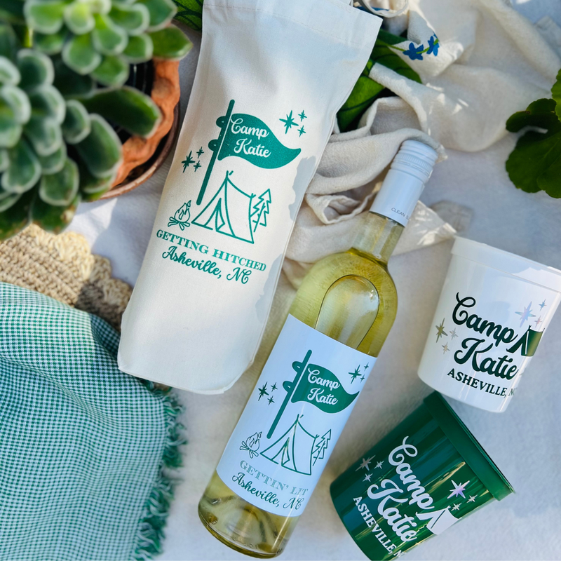 Camp Bachelorette Customizable Canvas Wine Bag | Last Trail Before The Veil Bachelorette
