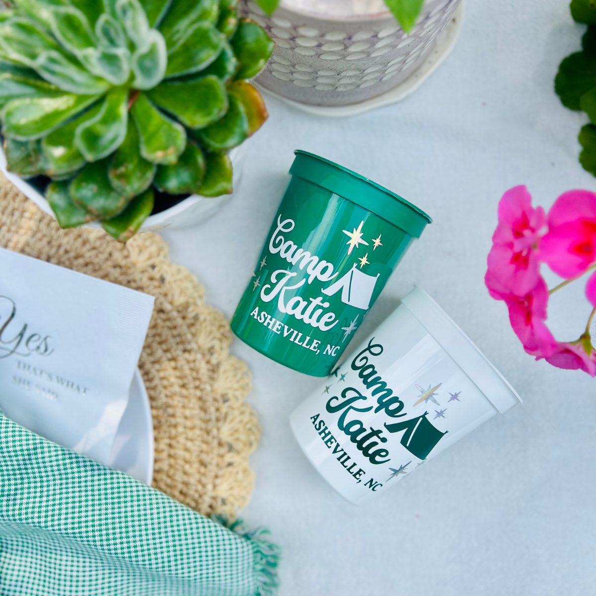 Personalizable Camp Bachelorette Cups | Last Trail Bachelorette