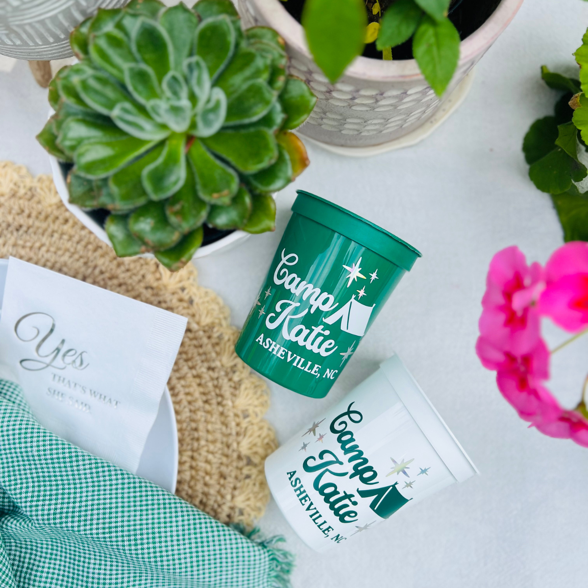 Personalizable Camp Bachelorette Cups | Last Trail Bachelorette