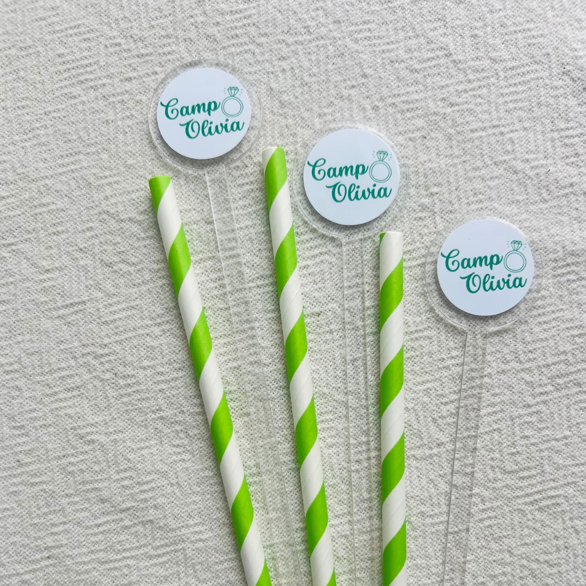 Custom Camp Bachelorette Drink Stirrers