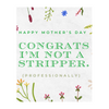 Congrats I'm Not A Stripper (Professionally) Wine Label | Fun Mother's Day Wine Label